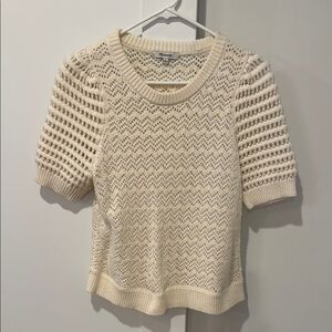 Madewell SS Cream Knit Sweater perfect!
